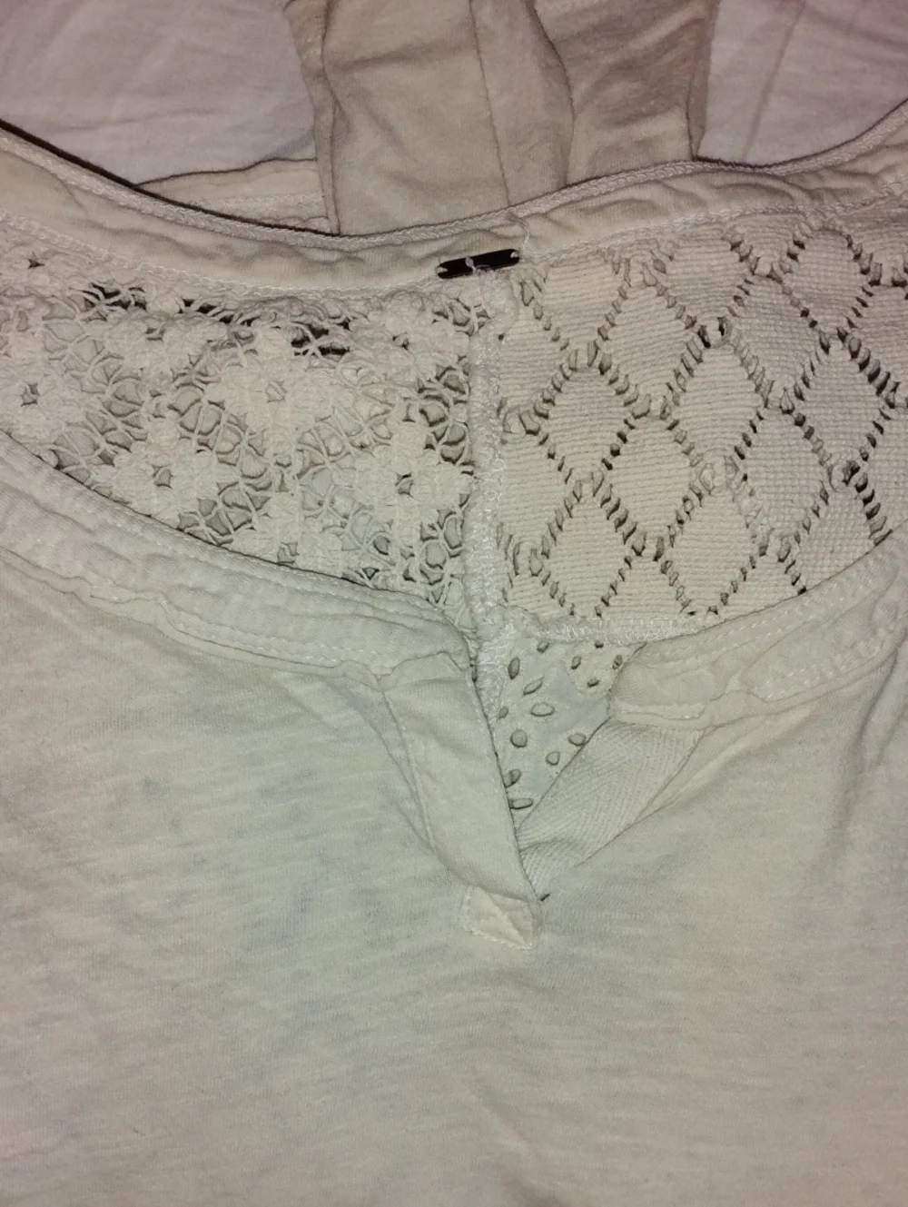 Free People Ivory Lace-Trim Tank Camisole